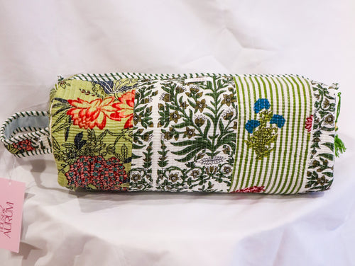 Quilted Hair-tool Bag- Garden Patchwork