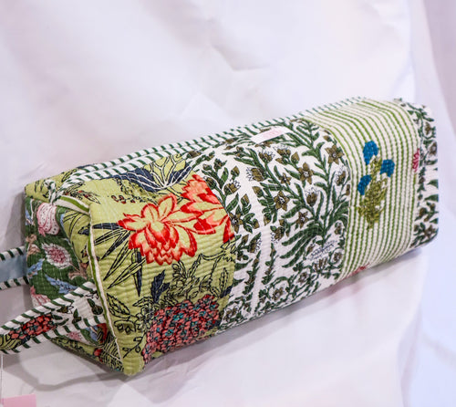 Quilted Hair-tool Bag- Garden Patchwork