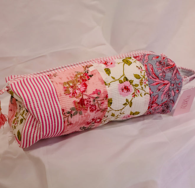 Quilted Hair-tool Bag- Pink Patchwork