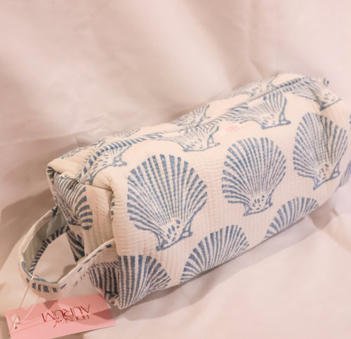 Quilted Hair-tool Bag- Blue Shell