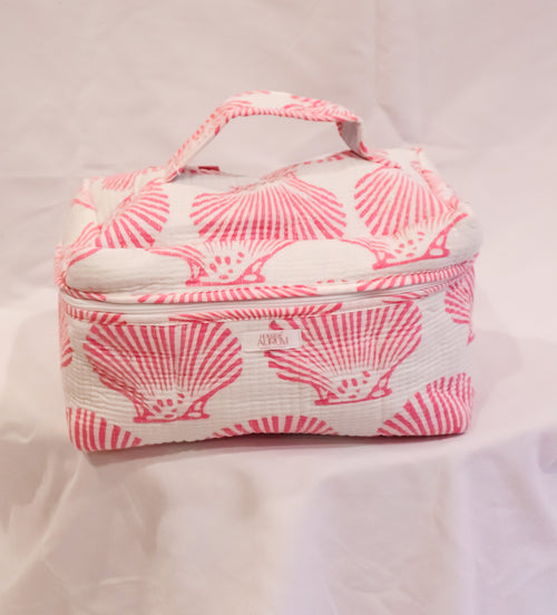 Quilted Vanity Case- Pink Shell