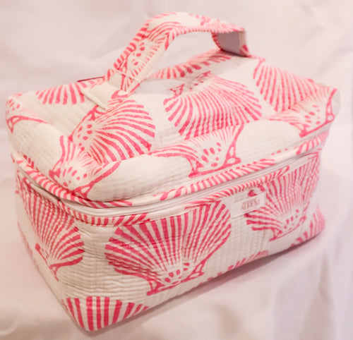 Quilted Vanity Case- Pink Shell
