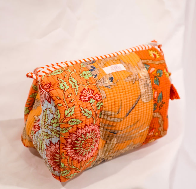 Quilted Cosmetic Case- Sorbet Patchwork
