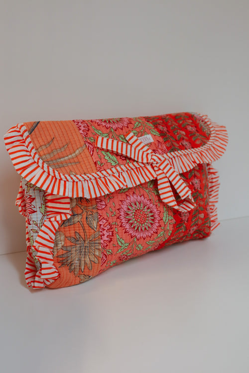 Quilted Ruffle Laptop Case- Sorbet Patchwork