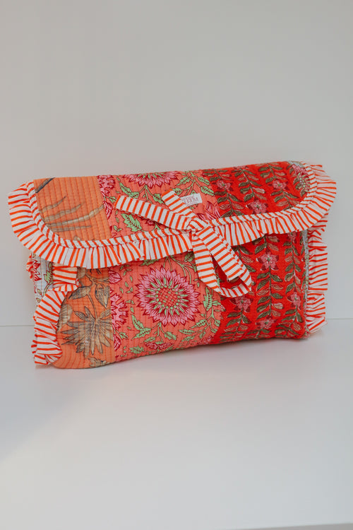 Quilted Ruffle Laptop Case- Sorbet Patchwork