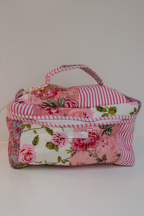 Quilted Vanity Case- Pink Patchwork