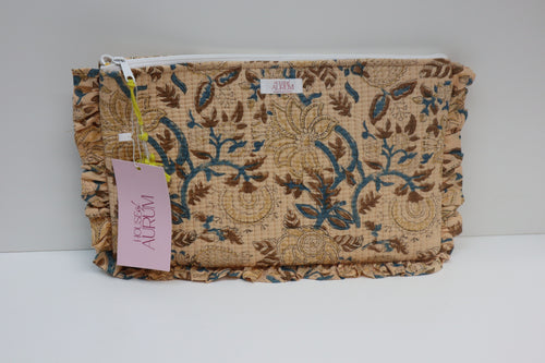 Quilted Ruffle Pouch
