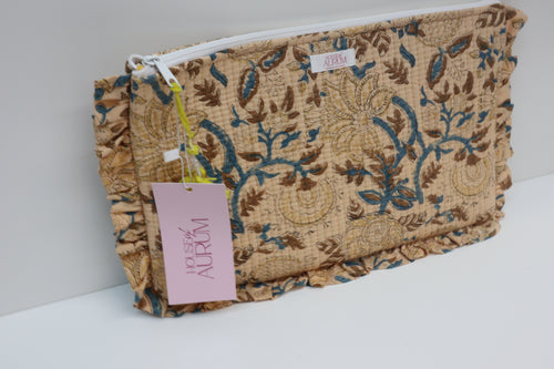 Quilted Ruffle Pouch