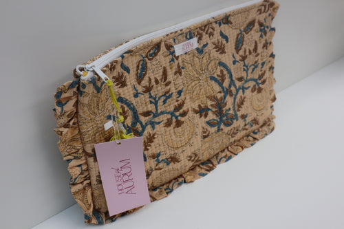 Quilted Ruffle Pouch