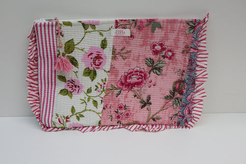 Quilted Ruffle Pouch