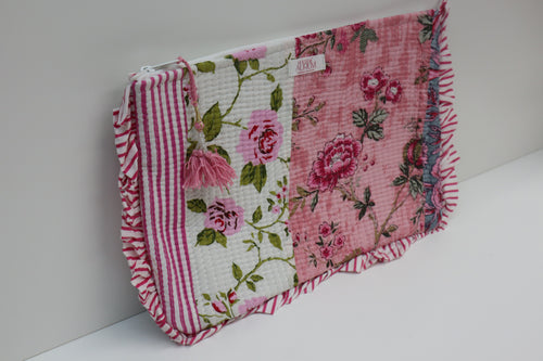Quilted Ruffle Pouch