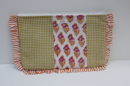 Quilted Ruffle Pouch