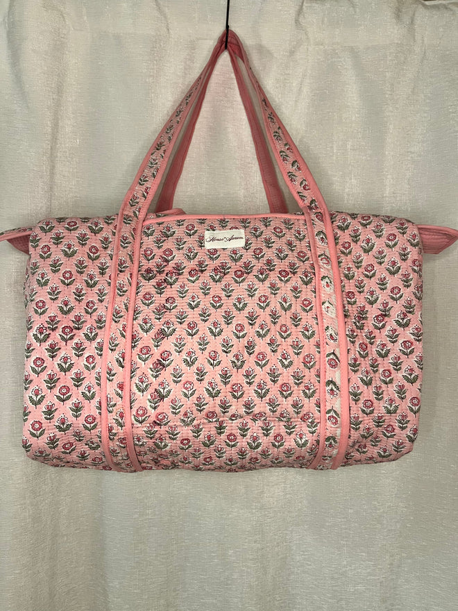 BABY PINK FLORAL DUFFLE