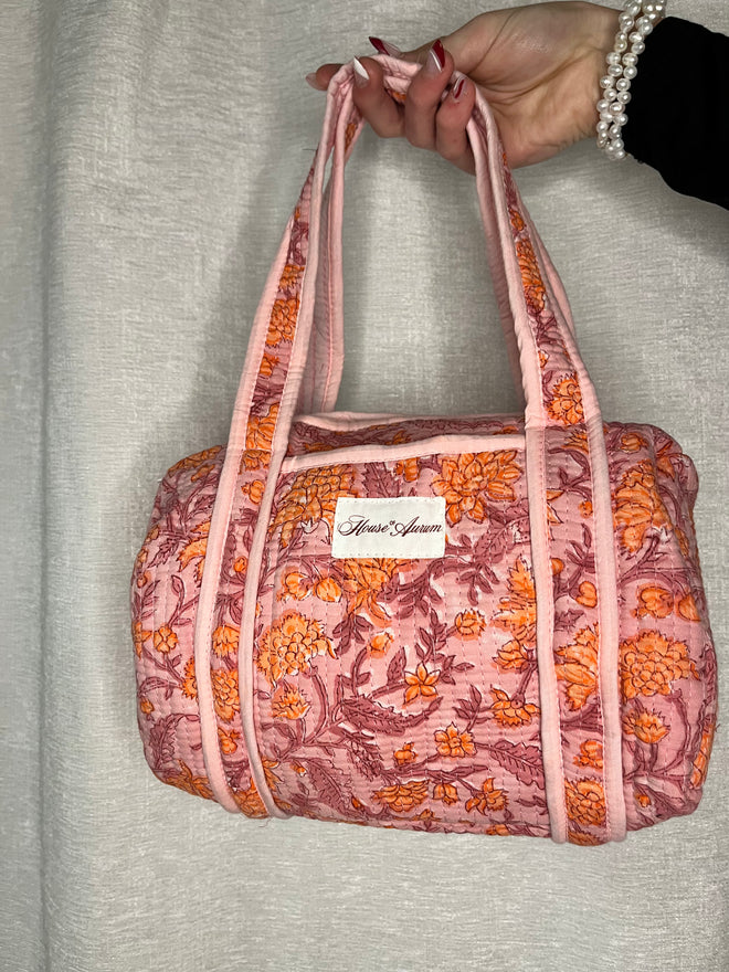 ORANGE PINK FLORAL PURSE
