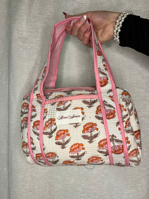 PINK WHITE FLOWER PURSE