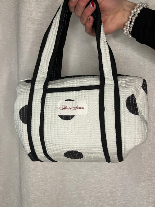 WHITE POLKA-DOT PURSE