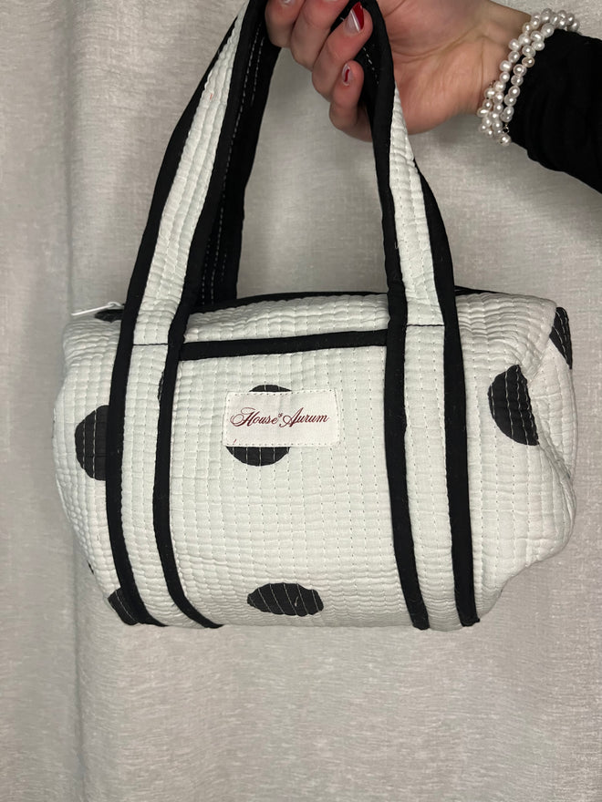 WHITE POLKA-DOT PURSE