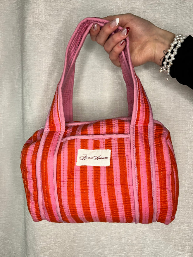 ORANGE PINK STRIPE PURSE