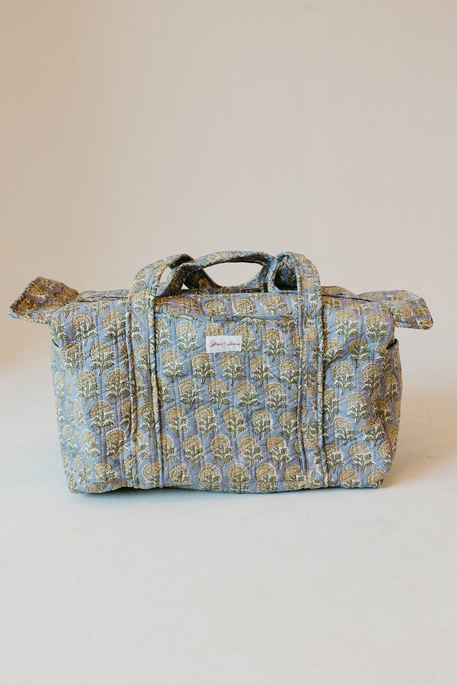 Diamond Quilted Duffle- Sky Beige Floral