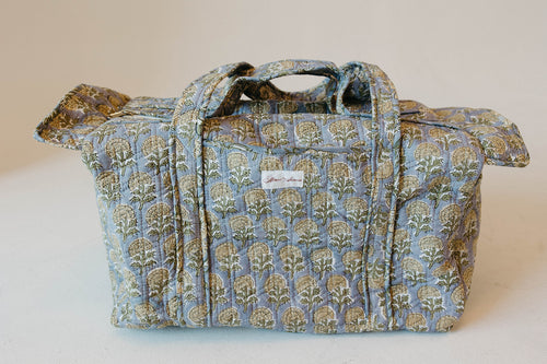 Diamond Quilted Duffle- Sky Beige Floral
