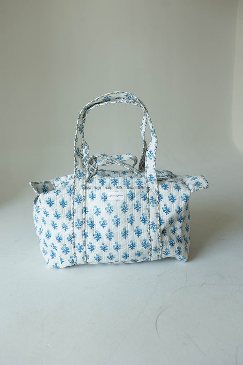 Diamond Quilted Duffle- White Floral