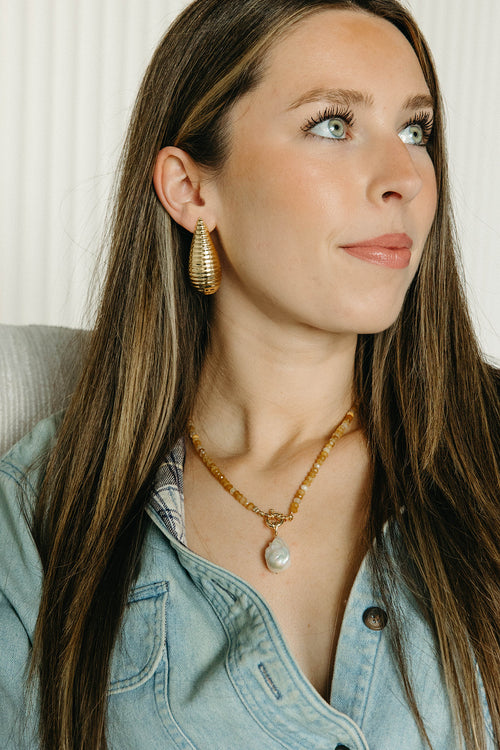 Pippa- Tourmaline Gemstone Pearl Necklace