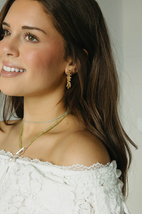 Pippa- Peridot Gemstone Pearl Necklace