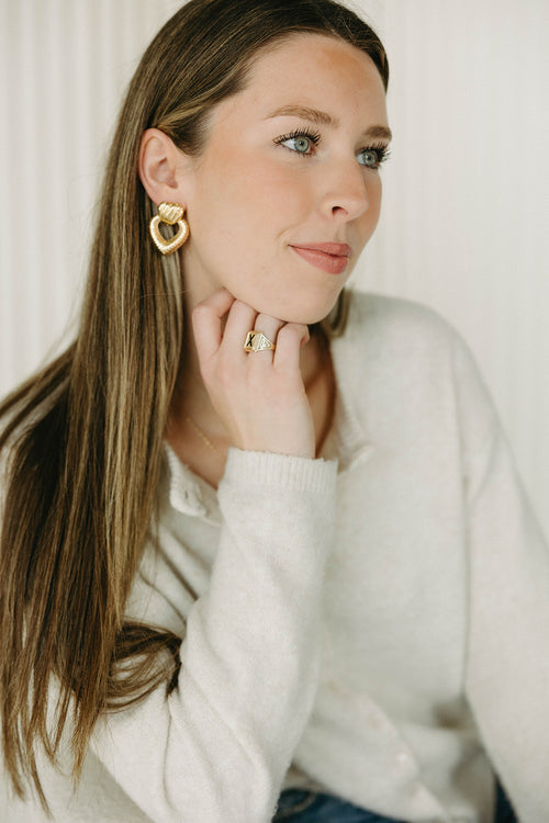 Valentine- Casted Heart Earrings