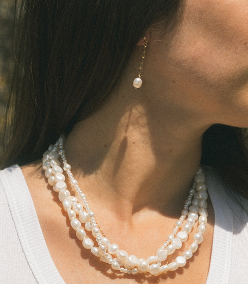 Chris- Layered Knotted Pearl Necklace