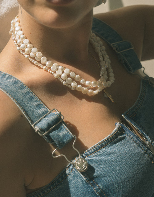 Chris- Layered Knotted Pearl Necklace