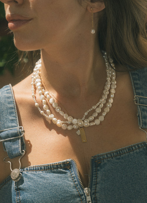 Chris- Layered Knotted Pearl Necklace