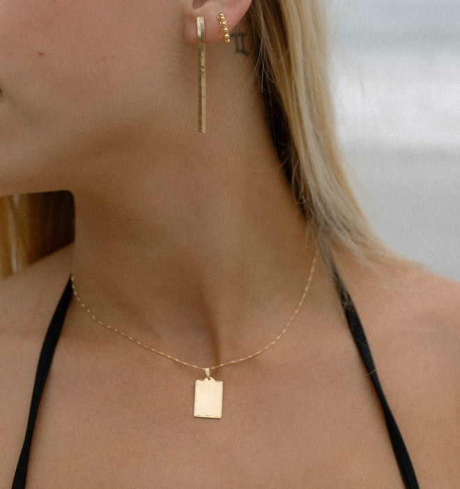 Banks- Gold Fill tag necklace