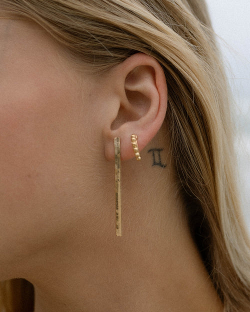 Tika- Gold Herringbone Chain Earrings