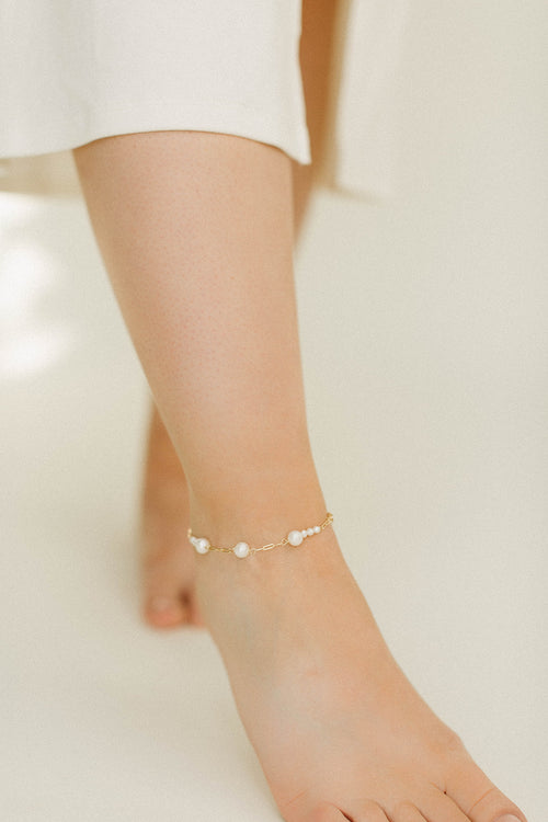 Tripple Pearl Chain Anklet