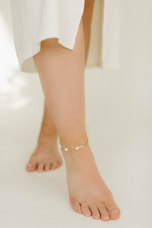 Tripple Pearl Chain Anklet