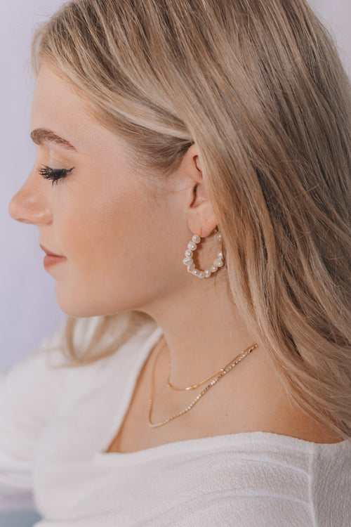 Valette- Pearl Hoop Earrings
